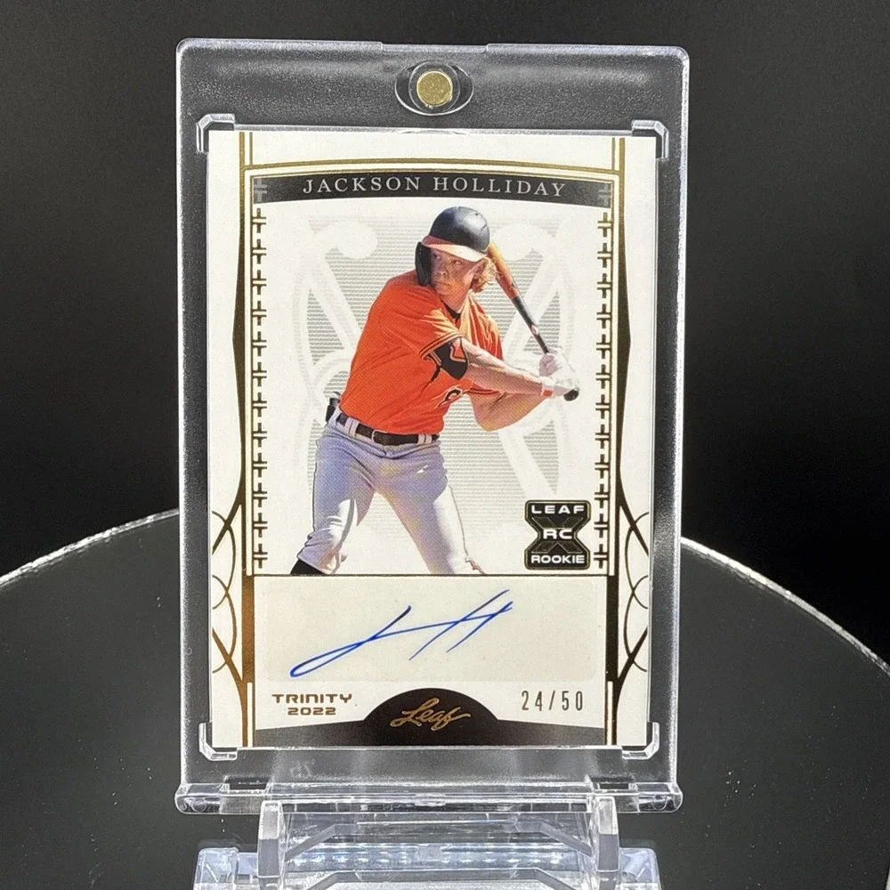2022 Leaf Trinity Jackson Holliday Autograph 2/25 Orioles Rookie RC #BA-JH1